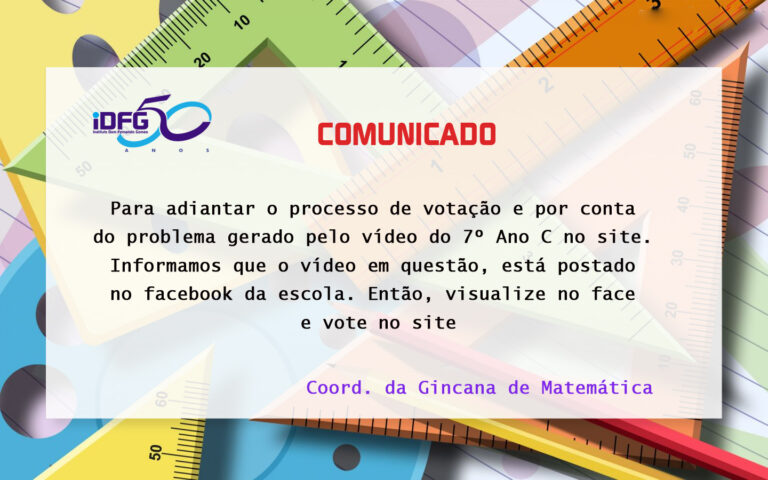Comunicado Gincana de Matemática