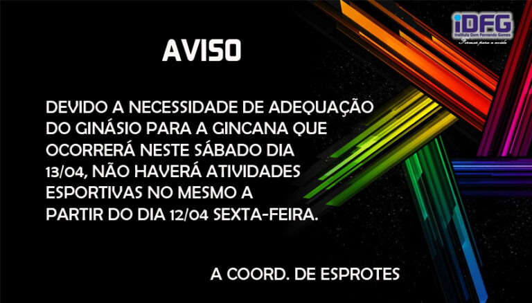 SUSPENSÃO DE AULAS NO GINÁSIO