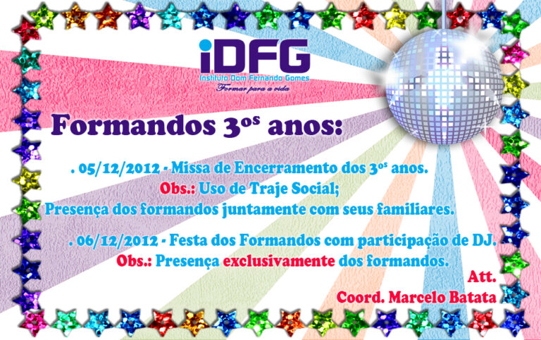 Aos Formandos do 3º Ano